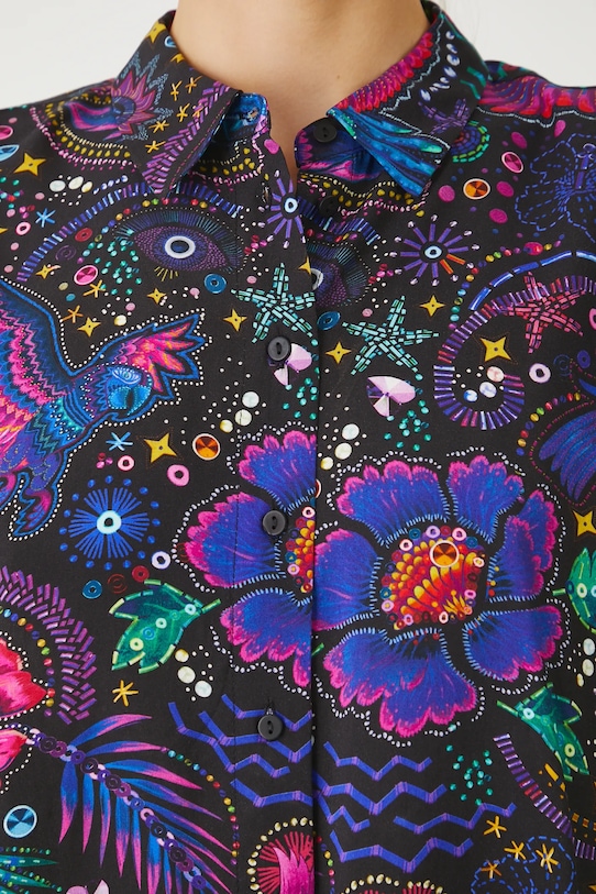 Koszula damska oversize z wiskozy kolor czarny RS25.KDDA01 czarny