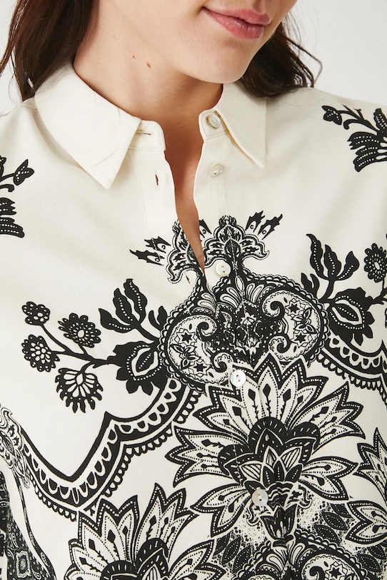 Medicine koszula z domieszką lnu RS25.KDDB00 beżowy