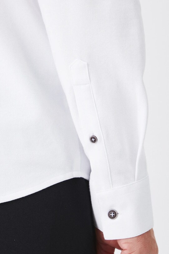 Koszula męska z kołnierzykiem klasycznym z fakturą kolor biały biały RS25.KDM010