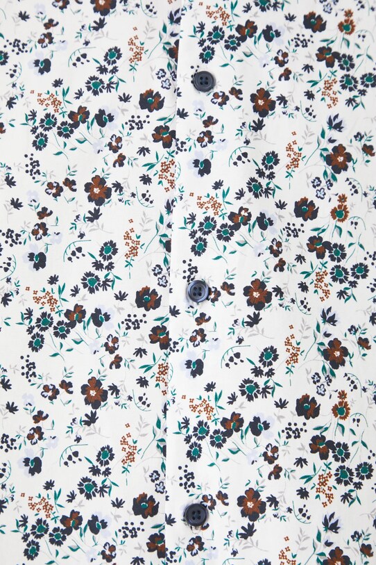 Koszula męska z kołnierzykiem klasycznym z drobnym wzorem kolor biały RS25.KDM033 biały