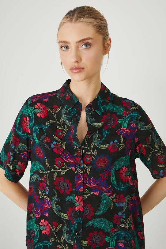 Koszula damska oversize z wiskozy kolor multicolor multicolor RS25.KKD030
