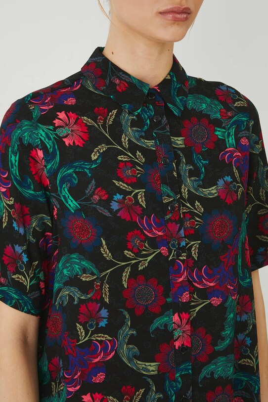 Koszula damska oversize z wiskozy kolor multicolor RS25.KKD030 multicolor