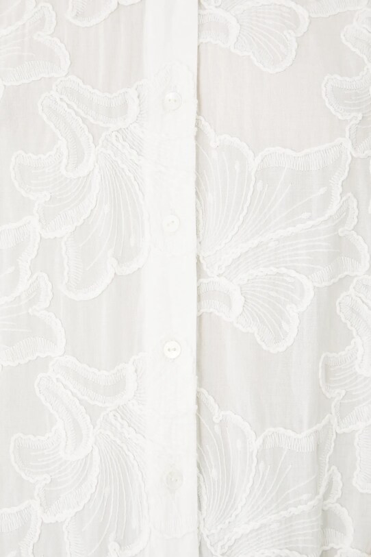 Koszula bawełniana damska z ozdobnymi haftami kolor biały RS25.KKD902 biały