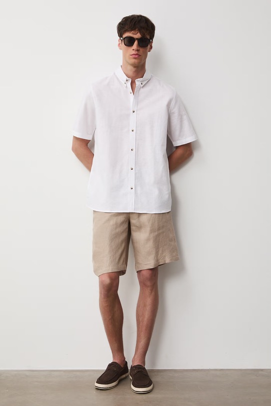 Lanena košulja Medicine RS25.KKM070 bijela RS25