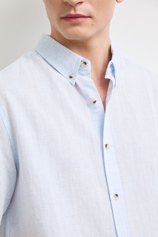 Medicine camasa de in RS25-KKM070 albastru