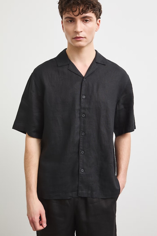 Lanena srajca Medicine Casual črna RS25-KKM090