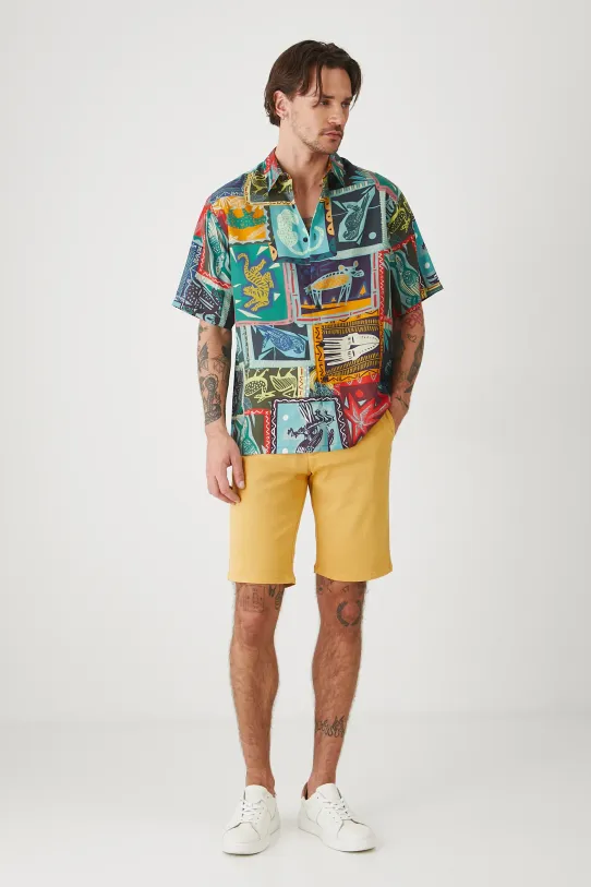 Koszula męska z kołnierzykiem klasycznym z lyocellu kolor multicolor RS25.KKM091 multicolor RS25