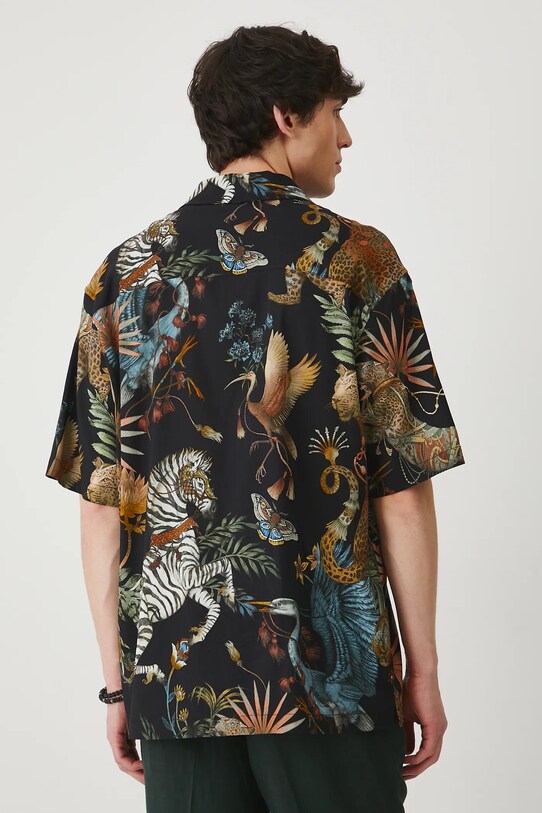 Odzież Koszula męska z kołnierzykiem typu resort wzorzysta kolor multicolor RS25.KKM800 multicolor