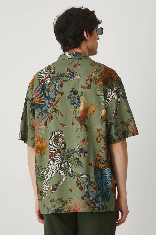 Odzież Koszula męska z kołnierzykiem typu resort wzorzysta kolor multicolor RS25.KKM800 multicolor