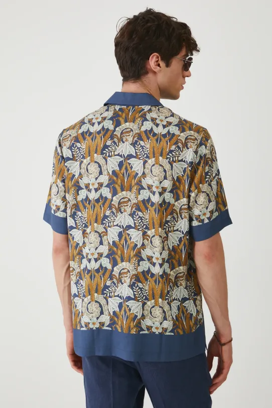 Odzież Koszula męska z kołnierzykiem typu resort wzorzysta kolor multicolor RS25.KKM901 multicolor