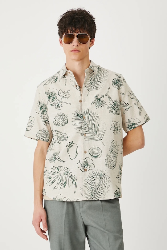 Medicine koszula lniana beżowy RS25.KKMB15