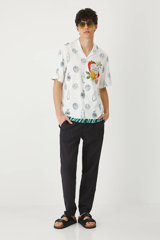Koszula męska z kołnierzykiem typu resort wzorzysta kolor multicolor RS25.KKMB16 multicolor RS25