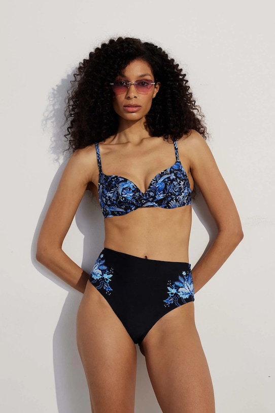 Dwuczęściowy strój kąpielowy damski wzorzysty kolor multicolor kwiaty multicolor RS25.KOD701