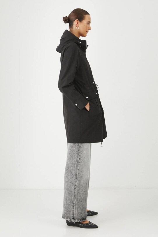 Parka damska oversize gładka kolor czarny RS25.KPD300 czarny RS25