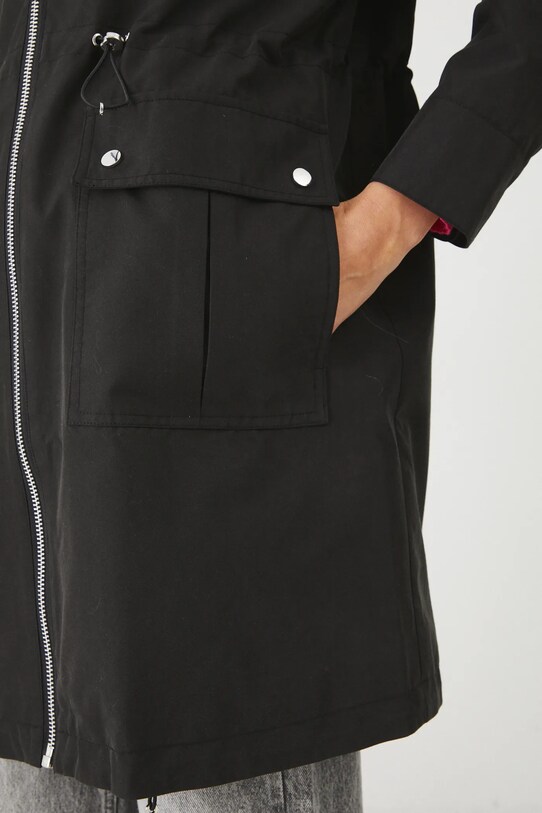 Parka damska oversize gładka kolor czarny RS25.KPD300 czarny