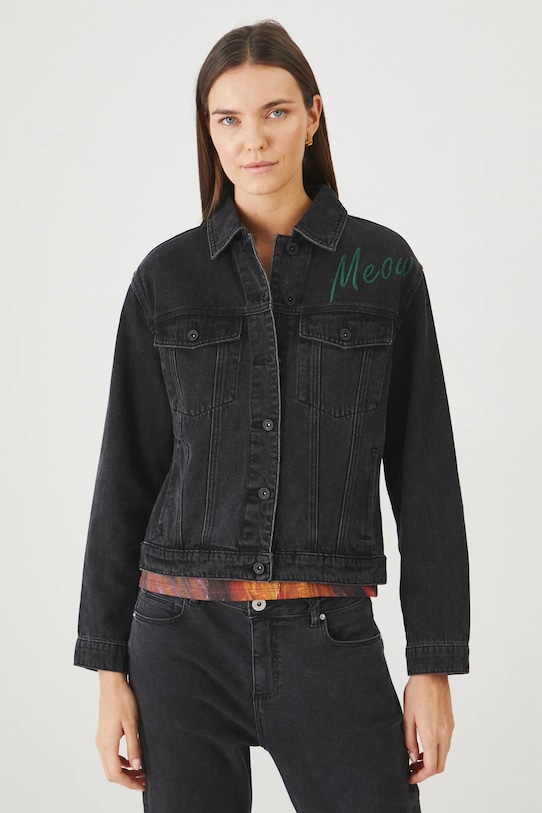 Medicine kurtka jeansowa bawełniana czarny RS25.KUD350