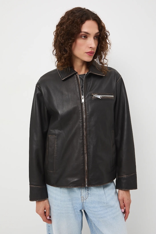 Medicine geaca biker de piele RS25.KUD407 maro RS25