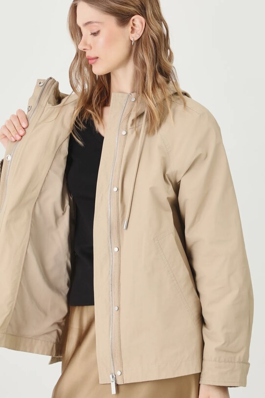 Parka dámská hladký povrch béžová barva RS25.KUD500
