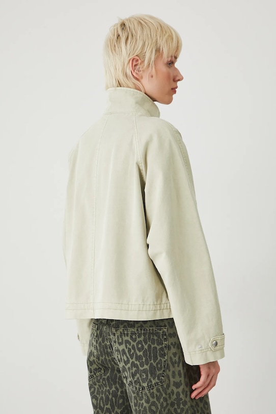 Odzież Kurtka bomber bawełniana damska gładka kolor zielony RS25.KUD507 zielony