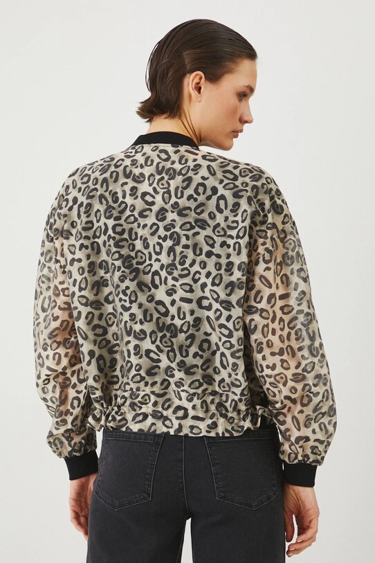 Kurtka bomber damska w panterkę kolor multicolor multicolor RS25.KUD704