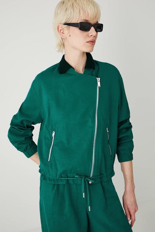 Medicine kurtka bomber lniana nieocieplane zielony RS25.KUD804