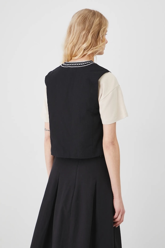 Oblečení Bavlněná vesta dámská s ozdobnou nášivkou černá barva RS25.KZD600 černá