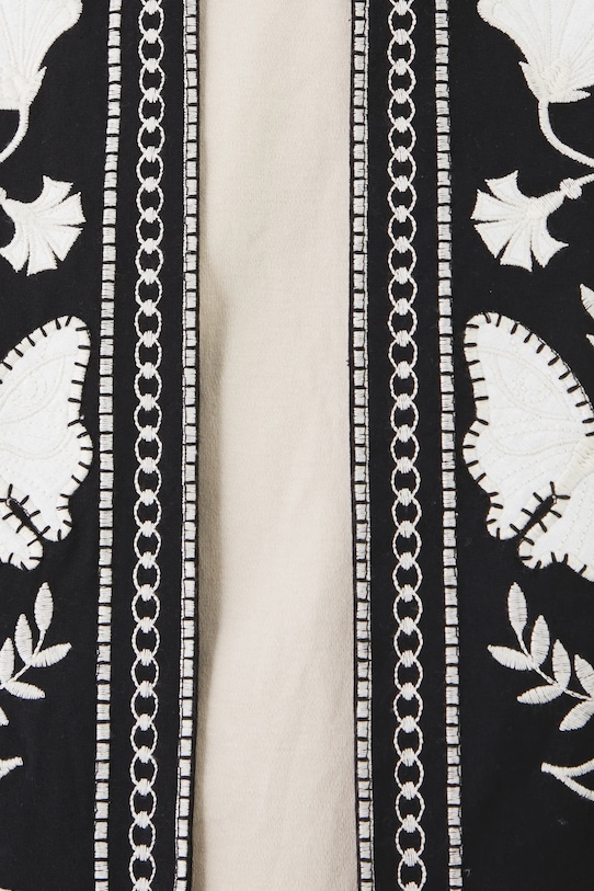 Bavlněná vesta dámská s ozdobnou nášivkou černá barva RS25.KZD600 černá