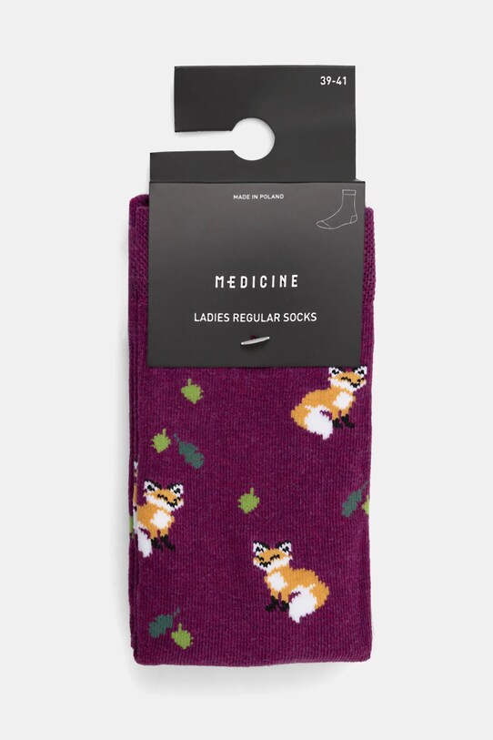 Odzież Skarpetki bawełniane damskie w lisy (2-pack) kolor multicolor RS25.LGD101 multicolor