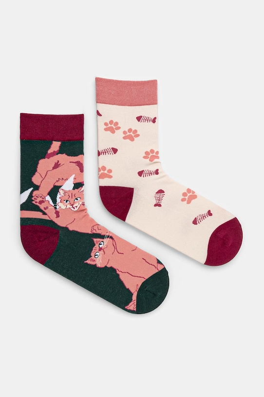 Bavlnené ponožky dámske s motívom mačiek (2-pack) viac farieb RS25.LGD205 viacfarebná RS25