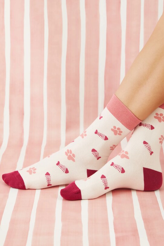 Bavlnené ponožky dámske s motívom mačiek (2-pack) viac farieb RS25.LGD205 viacfarebná
