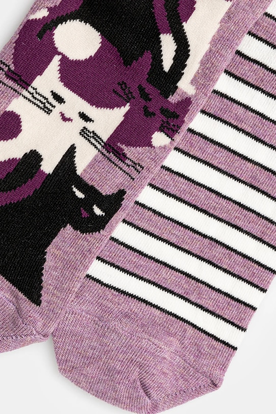 Odzież Skarpetki bawełniane damskie w koty (2-pack) kolor multicolor RS25.LGD403 multicolor