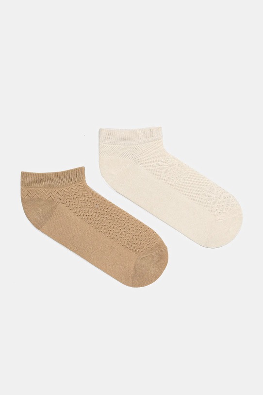 Skarpetki bawełniane damskie z fakturą (2-pack) kolor multicolor skarpetki krótkie multicolor RS25.LGD601