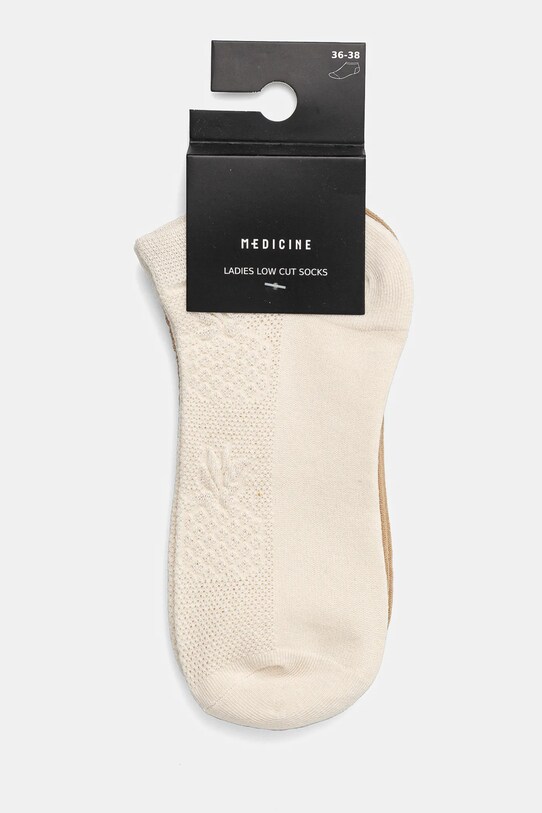 Odzież Skarpetki bawełniane damskie z fakturą (2-pack) kolor multicolor RS25.LGD601 multicolor