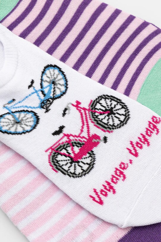 Skarpetki bawełniane damskie w rowery (3-pack) kolor multicolor RS25.LGD709 multicolor RS25