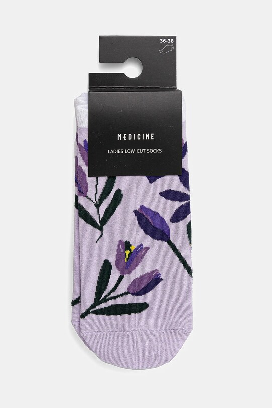 Odzież Skarpetki bawełniane damskie w kwiaty (2-pack) kolor multicolor RS25.LGD801 multicolor