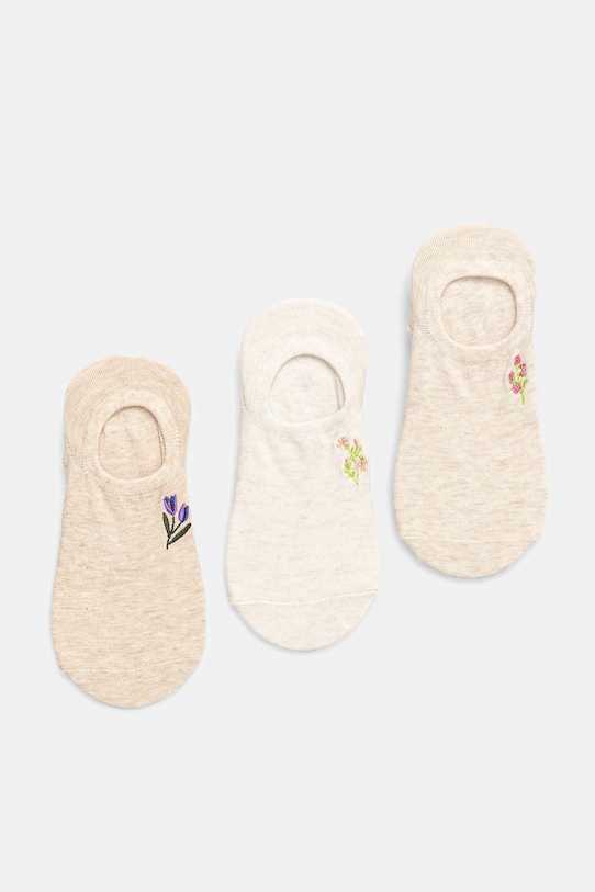Skarpetki bawełniane damskie z ozdobnym haftem (3-pack) kolor multicolor aplikacja multicolor RS25.LGD803