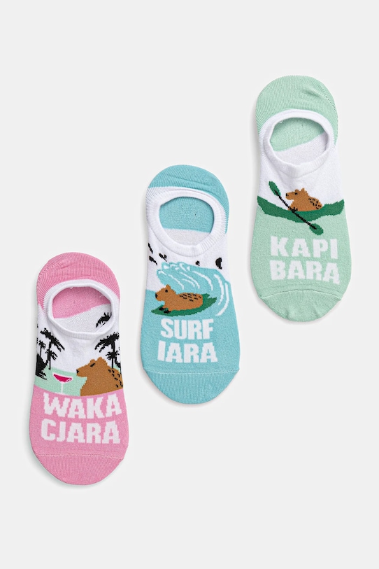 Bavlnené ponožky s kapibarami (3-pack) viac farieb krátke ponožky viacfarebná RS25.LGD901