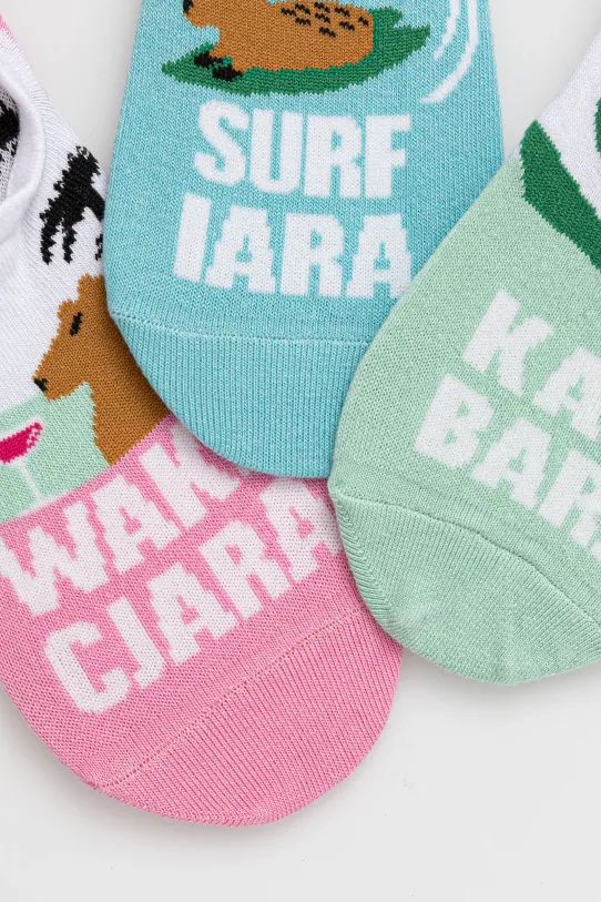 Skarpetki bawełniane damskie w kapibary (3-pack) kolor multicolor RS25.LGD901 multicolor RS25