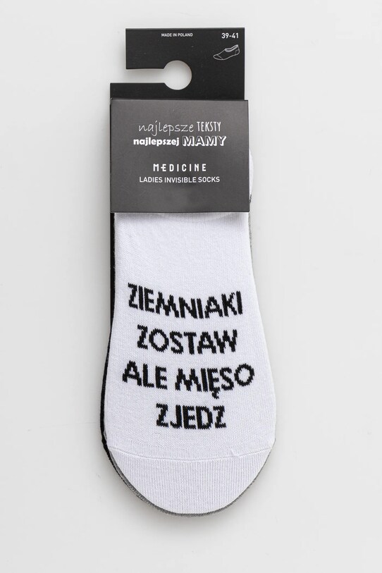 Odzież Skarpetki bawełniane damskie z napisami (3-pack) kolor multicolor RS25.LGD904 multicolor