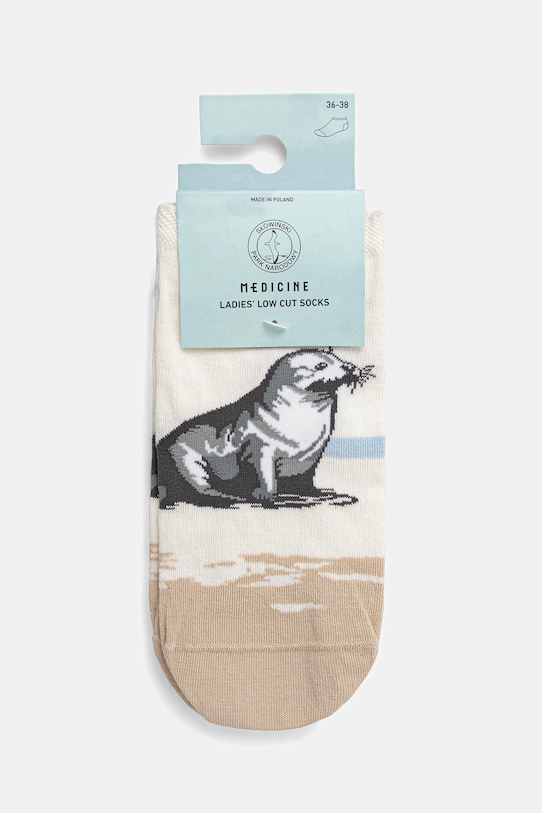 Odzież Skarpetki bawełniane damskie z kolekcji Medicine x Słowiński Park Narodowy (2-pack) kolor multicolor RS25.LGDA51 multicolor