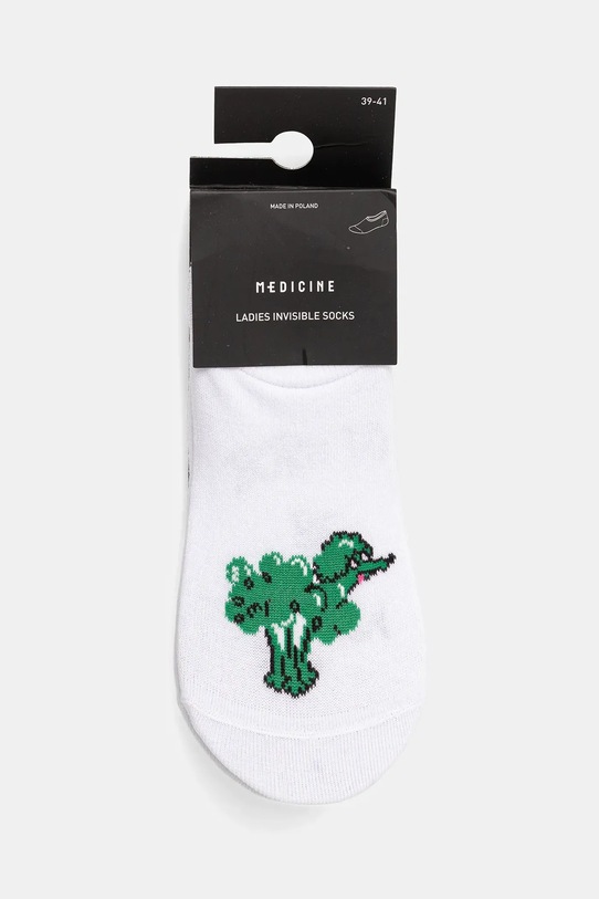Odzież Skarpetki bawełniane damskie w psy (3-pack) kolor biały RS25.LGDB00 biały