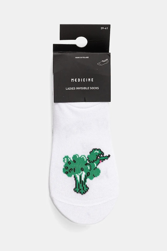 Odzież Skarpetki bawełniane damskie w psy (3-pack) kolor biały RS25.LGDB00 biały