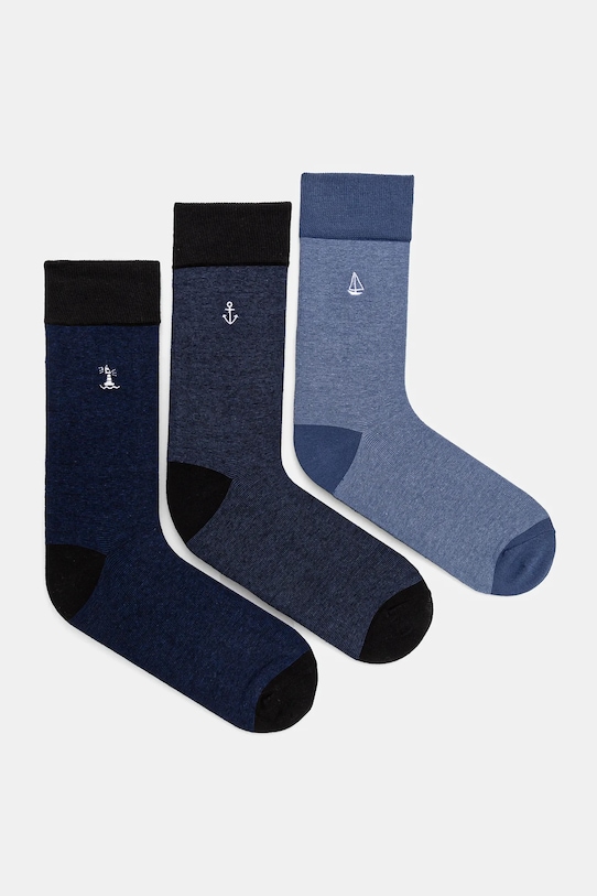 Bavlnené ponožky pánske s ozdobnou výšivkou (3-pack) viac farieb melanž viacfarebná RS25.LGM413