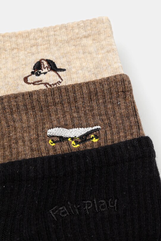 Skarpetki bawełniane męskie z ozdobnym haftem (3-pack) kolor multicolor RS25.LGM603 multicolor RS25