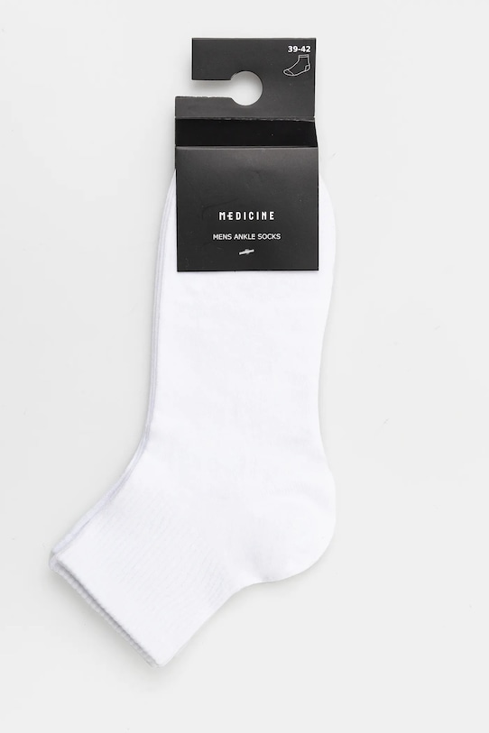 Odzież Skarpetki bawełniane męskie gładkie (2-pack) kolor biały RS25.LGM613 biały