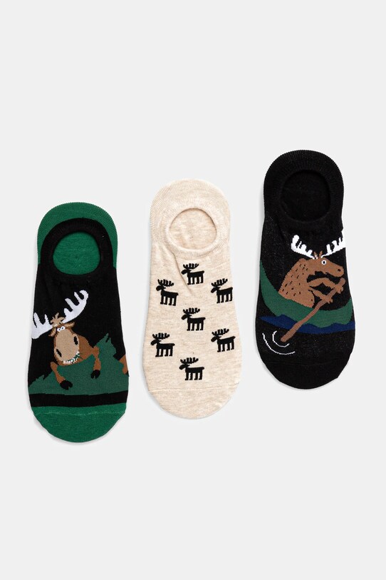 Skarpetki bawełniane męskie w łosie (3-pack) kolor multicolor skarpetki krótkie multicolor RS25.LGM801