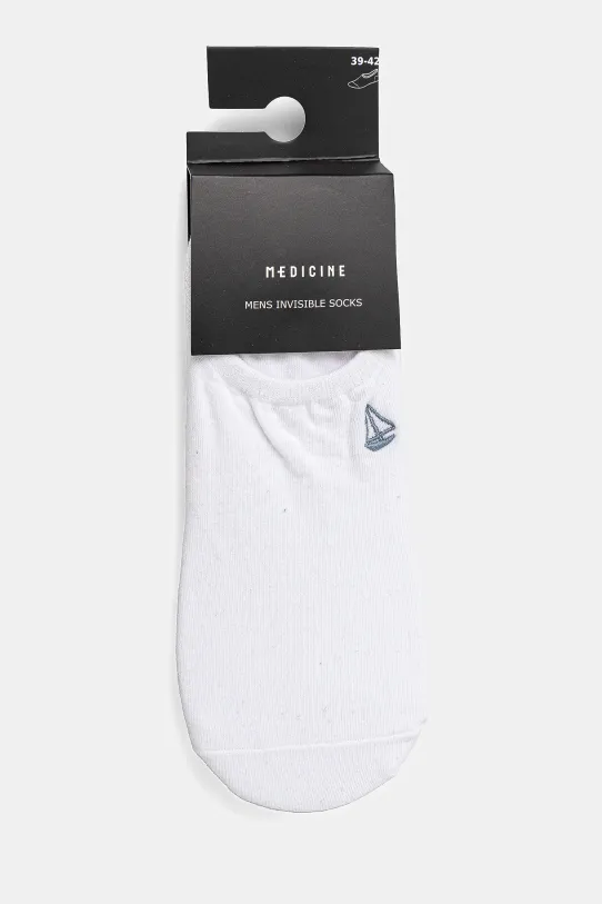 Oblečenie Bavlnené ponožky pánske s ozdobnou výšivkou (3-pack) biela farba RS25.LGM816 biela