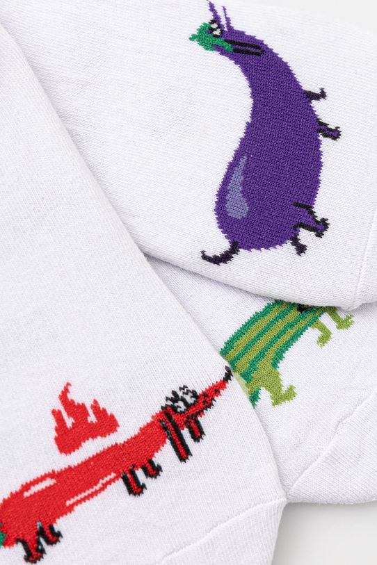 Skarpetki bawełniane męskie w psy (3-pack) kolor biały RS25.LGMB00 biały RS25