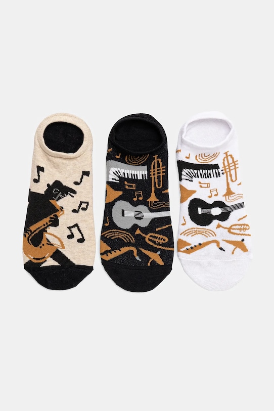 Skarpetki bawełniane męskie wzorzyste (3-pack) kolor multicolor skarpetki krótkie multicolor RS25.LGMB01