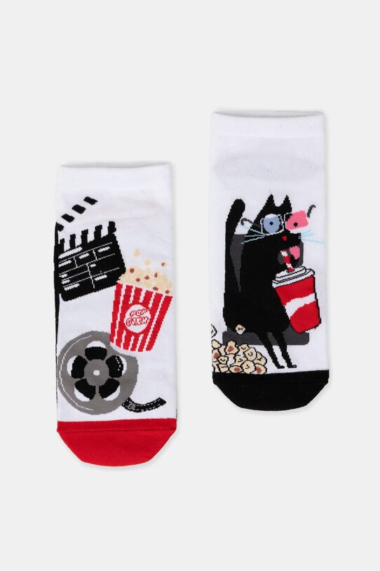 Skarpetki bawełniane męskie z motywem zwierzęcym (2-pack) skarpetki krótkie multicolor RS25.LGMB03